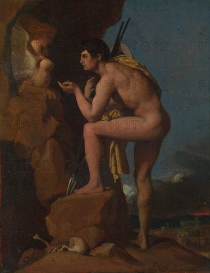 Oedipus and the Sphinx, c. 1826. Artist: Ingres, Jean Auguste Dominique (1780-1867)