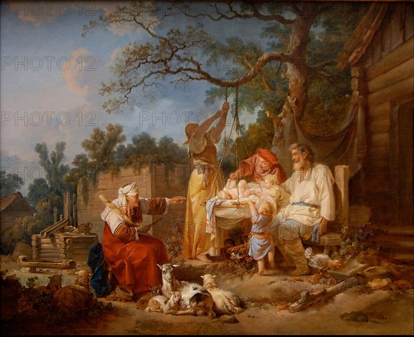 The Russian Cradle, ca 1764-1765. Artist: Le Prince, Jean-Baptiste (1734-1781)