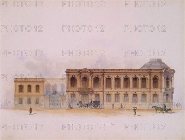 The Stroganov Palace in Saint Petersburg. Facade, 1863. Artist: Mayblum, Jules (19th century)