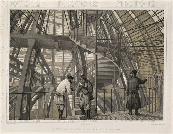 Metal construction inside of the cathedral (From: The Construction of the Saint Isaac's Cathedral), 1845. Artist: Montferrand, Auguste, de (1786-1858)