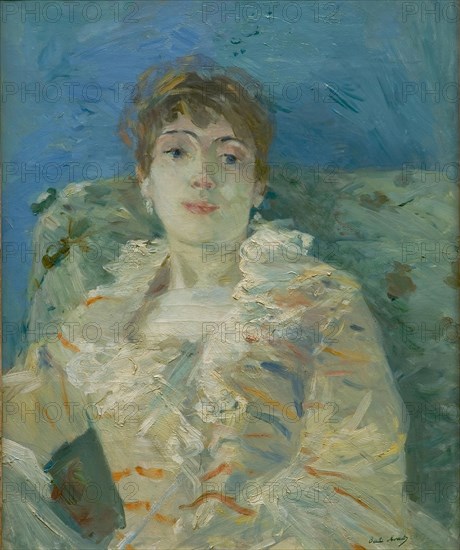 Girl on a Divan, ca 1885. Artist: Morisot, Berthe (1841-1895)