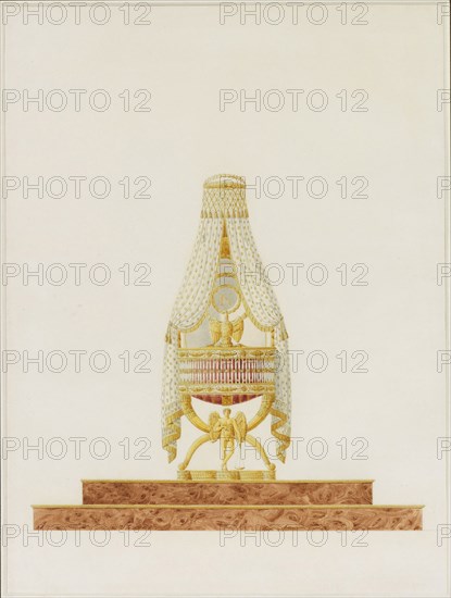 Design of the Bassinet for His Majesty the King of Rome, 1811. Artist: Percier, Charles (1764-1838)