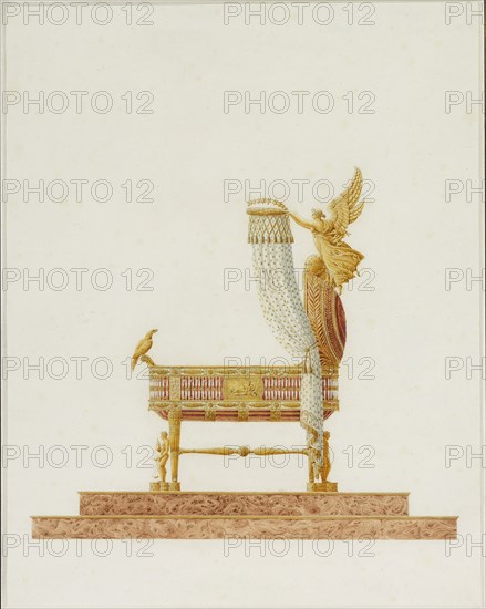 Design of the Bassinet for His Majesty the King of Rome, 1811. Artist: Percier, Charles (1764-1838)