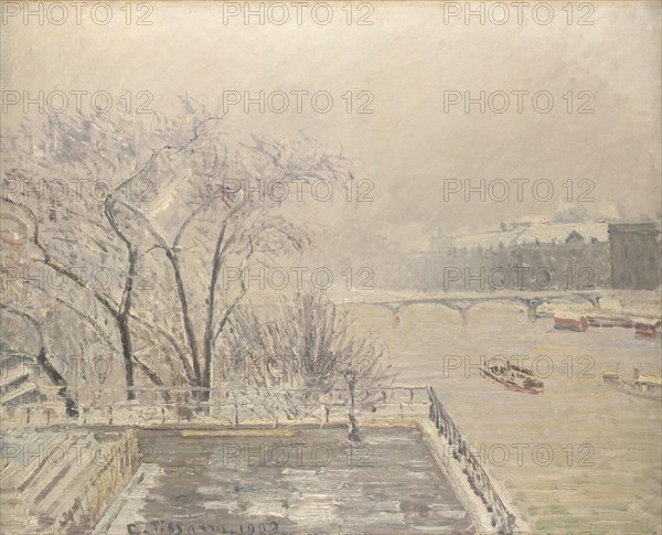 The Louvre under Snow, 1902. Artist: Pissarro, Camille (1830-1903)