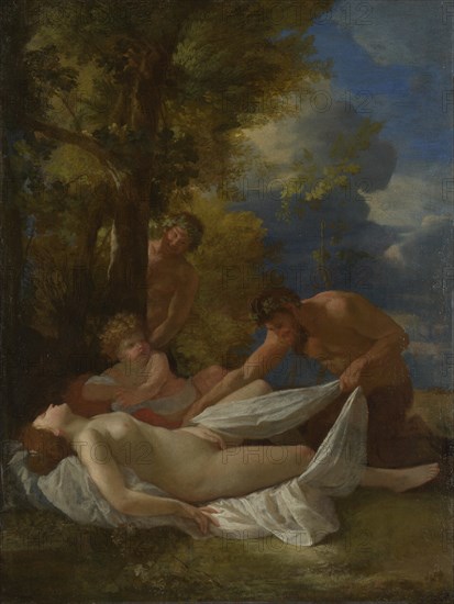 Nymph with Satyrs, ca 1627. Artist: Poussin, Nicolas (1594-1665)