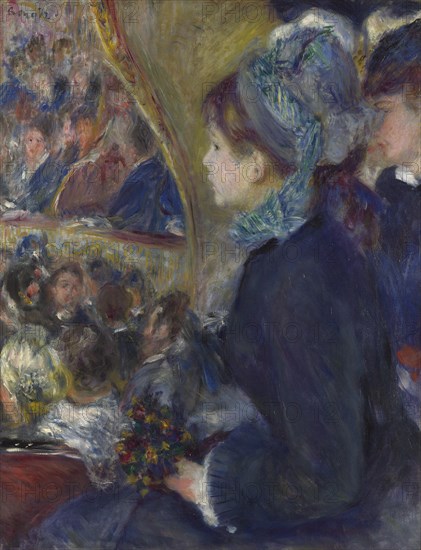 At the Theatre (La Première Sortie), 1876-1877. Artist: Renoir, Pierre Auguste (1841-1919)