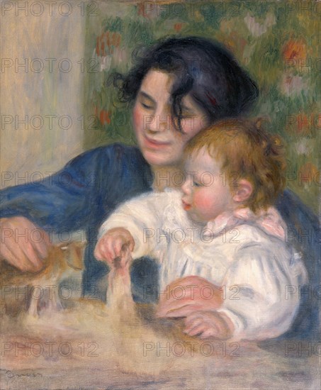 Gabrielle Renard and infant son, Jean, 1896. Artist: Renoir, Pierre Auguste (1841-1919)