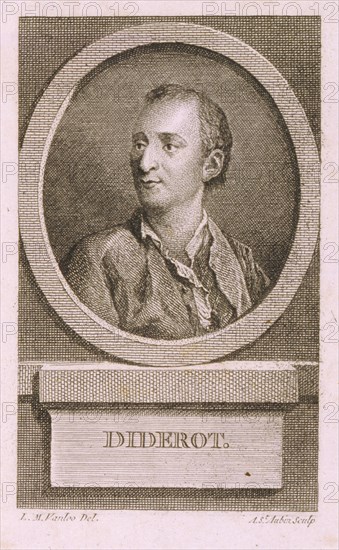 Portrait of Denis Diderot (1713?1784). Artist: Saint-Aubin, Augustin, de (1736-1807)