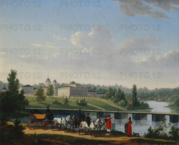The Walk. The Golitsyn's Estate Pekhra-Yakovlevskoye, 1820. Artist: Swebach, Jacques-François Joseph (1769-1823)