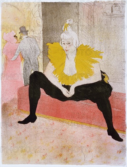 Seated Clowness (Mademoiselle Cha-u-ka-o), 1896. Artist: Toulouse-Lautrec, Henri, de (1864-1901)