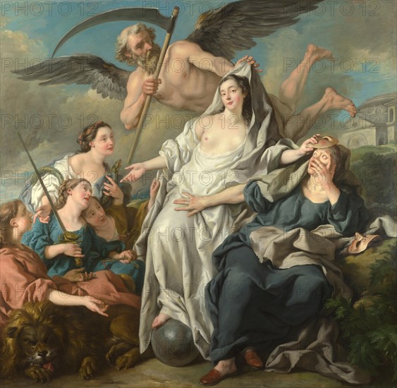 Time unveiling Truth, 1733. Artist: Troy, Jean-François de (1679-1752)