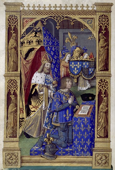 Louis XII of France (Book of Hours of Charles VIII, King of France), Between 1494 and 1496. Artist: Vérard, Antoine (active 1485-1512)