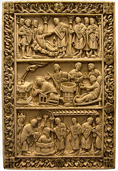 The Baptism of Clovis, ca 850. Artist: West European Applied Art