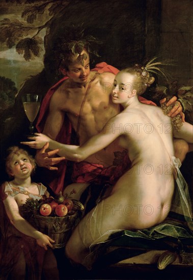 Bacchus, Ceres and Amor, ca. 1600. Artist: Aachen, Hans von (1552-1615)