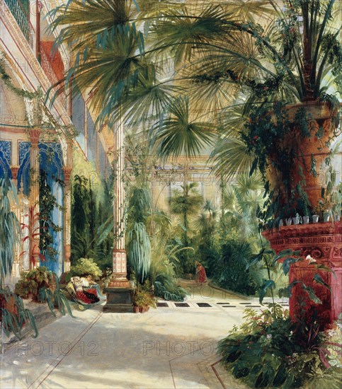 The Interior of the Palm House, 1832-1833. Artist: Blechen, Carl (1798-1840)