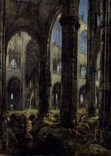 Gothic Church Ruins, 1826. Artist: Blechen, Carl (1798-1840)