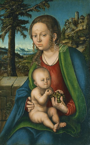 The Virgin with Child with a Bunch Grapes, ca 1509-1510. Artist: Cranach, Lucas, the Elder (1472-1553)