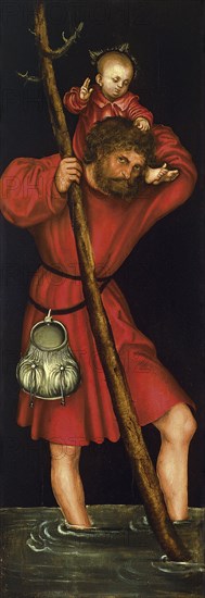 Saint Christopher, ca 1514. Artist: Cranach, Lucas, the Elder (1472-1553)