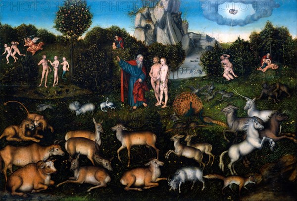 The Garden of Eden, 1530. Artist: Cranach, Lucas, the Elder (1472-1553)