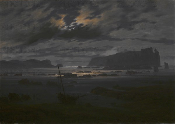 Northern Sea in the Moonlight, c. 1823. Artist: Friedrich, Caspar David (1774-1840)