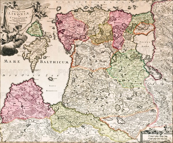 The Baltic Sea (From: Baltikum Ducatuum Livoniae et Curlandiae cum vicinis Insulis Nova Exhibitio Geographica), ca 1720. Artist: Homann, Johann Baptist (1663-1724)