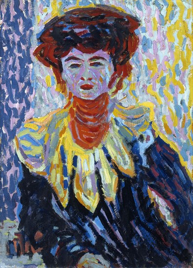 Doris with Ruff Collar, c. 1906. Artist: Kirchner, Ernst Ludwig (1880-1938)