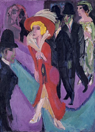 Street With Red Streetwalker, 1914-1925. Artist: Kirchner, Ernst Ludwig (1880-1938)