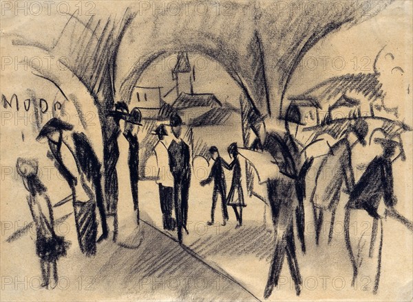 Scene Under the Arcades in Thun, 1913. Artist: Macke, August (1887-1914)