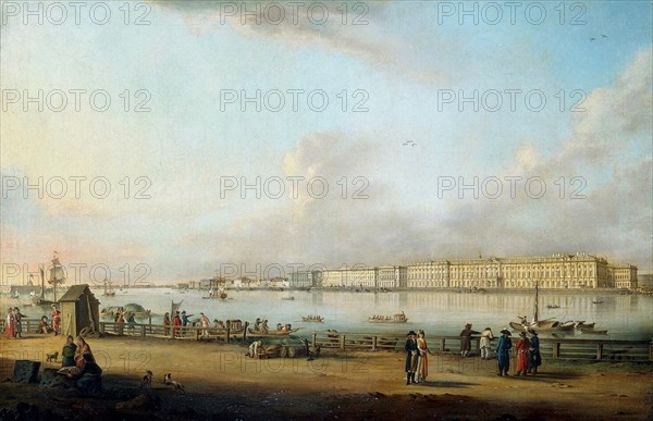 View of the Winter Palace of the Vasilyevsky Island, 1796. Artist: Mayr, Johann Georg, von (1760-1816)