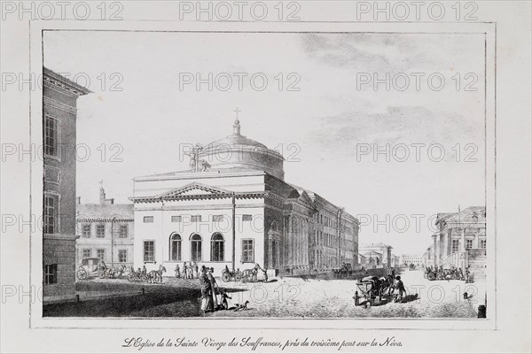 The Church of Joy of all who sorrow (Series Views of Saint Petersburg), 1820s. Artist: Pluchart, Alexander (1777-1827)