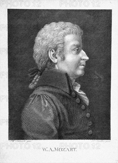 Wolfgang Amadeus Mozart, ca 1825. Artist: Schmidt, J. W. (active 19th century)