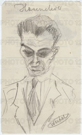 Portrait of Walter Hasenclever (1890-1940), Early 1930s. Artist: Werfel, Franz (1890-1945)