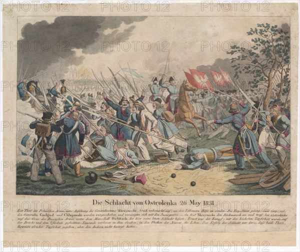 The Battle of Ostroleka on 26 May 1831. Artist: Wunder, Georg Benedikt (1786-1858)