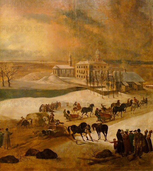 Winter view of Poltsamaa castle (Detail), 1793. Artist: Barisien, Friedrich Hartmann (1724-1796)