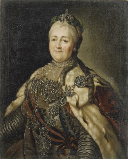 Portrait of Empress Catherine II (1729-1796), 1780. Artist: Christineck, Carl Ludwig Johann (1732/3-1792/4)