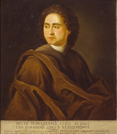 Portrait of Afanasi Tatishchev, Batman of Tsar Peter I (1685-1750), 1717. Artist: Dannhauer (Tannhauer), Johann Gottfried (1680-1737)