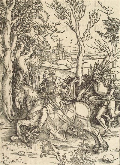Knight and Lansquenet, c. 1497. Artist: Dürer, Albrecht (1471-1528)