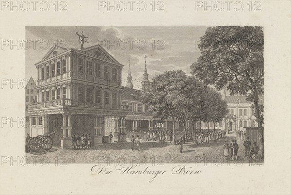 The Old Exchange in Hamburg, 1822. Artist: Geissler (Geisler), Johann Martin Friedrich (1778-1853)