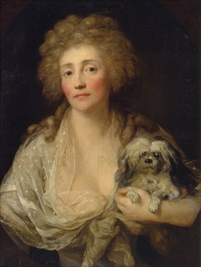 Portrait of Anna Oraczewska with the Dog, 1789. Artist: Graff, Anton (1736-1813)