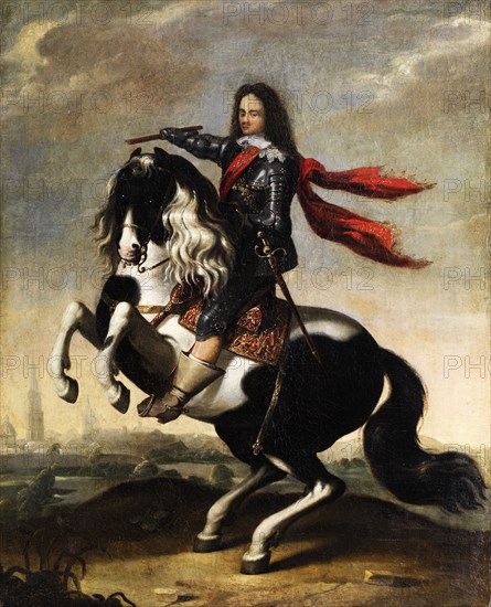 Equestrian Portrait of Valdemar Christian of Schleswig-Holstein (1622-1656). Artist: Heimbach, Wolfgang (c.1610-after 1678)