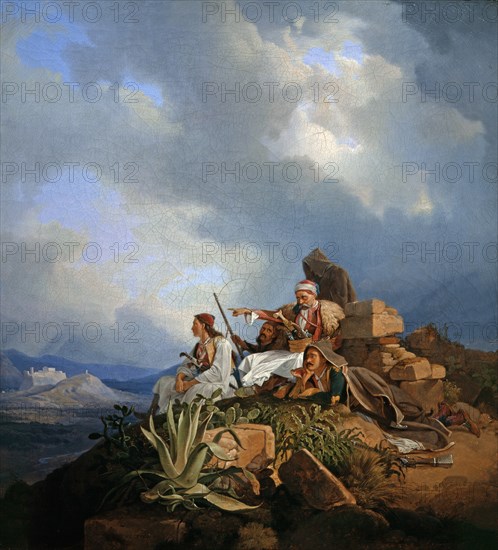 Armatoles near Athens, 1829. Artist: Hess, Peter von (1792?1871)