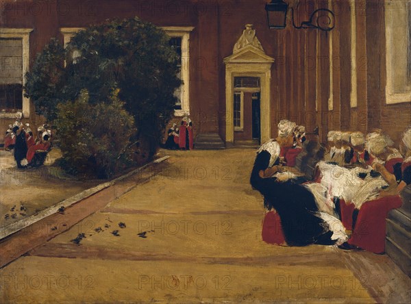 Orphan Girls in Amsterdam, 1876. Artist: Liebermann, Max (1847-1935)