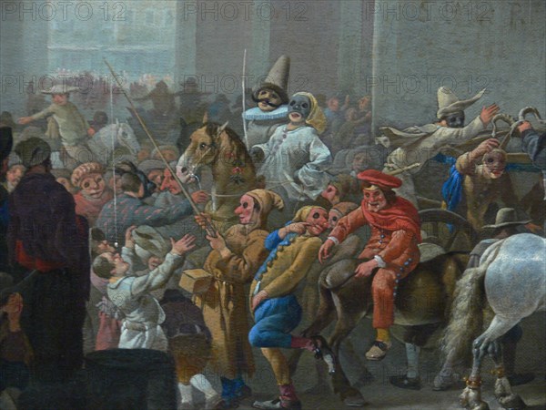 Carnival in Rome (Detail), c. 1650. Artist: Lingelbach, Johannes (1622-1674)