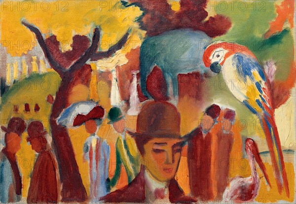 Small Zoological Garden in Brown and Yellow, 1912. Artist: Macke, August (1887-1914)
