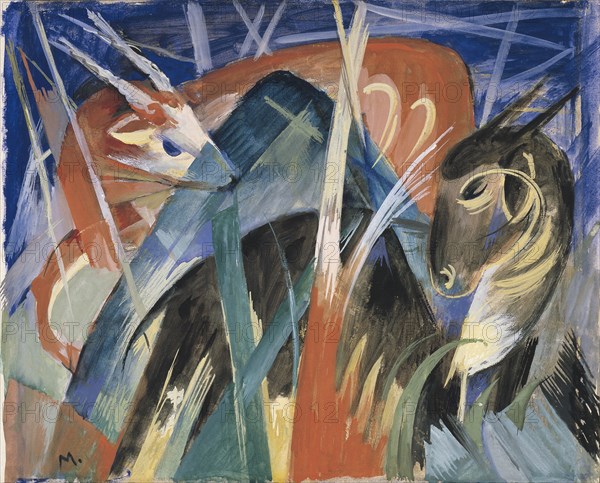 Fable Animals I (Composition with animals I), 1913. Artist: Marc, Franz (1880-1916)