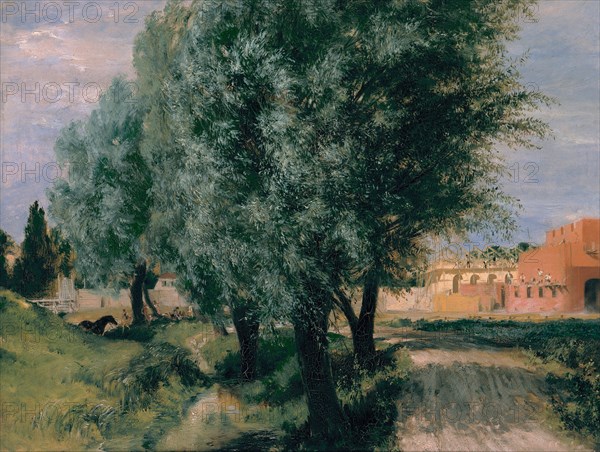 Building Site with Willows, 1846. Artist: Menzel, Adolph Friedrich, von (1815-1905)