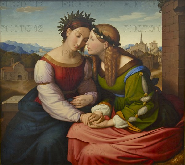 Italia and Germania (Sulamith and Mary), 1828. Artist: Overbeck, Johann Friedrich (1789-1869)