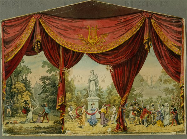 Sketch for the curtain for the Imperial Theatre in Saint Petersburg, 1830s. Artist: Roller, Andreas Leonhard (1805-1891)