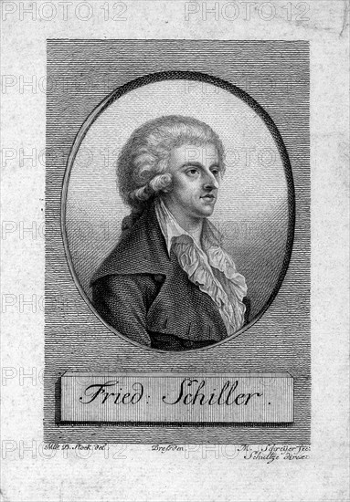 Portrait of Friedrich von Schiller (1759-1805). Artist: Stock, Dora (1759-1832)