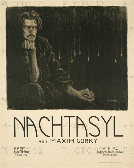 Poster for the theatre play The Lower Depths by M. Gorky, c. 1903. Artist: Wachtel, Wilhelm (1875-1942)